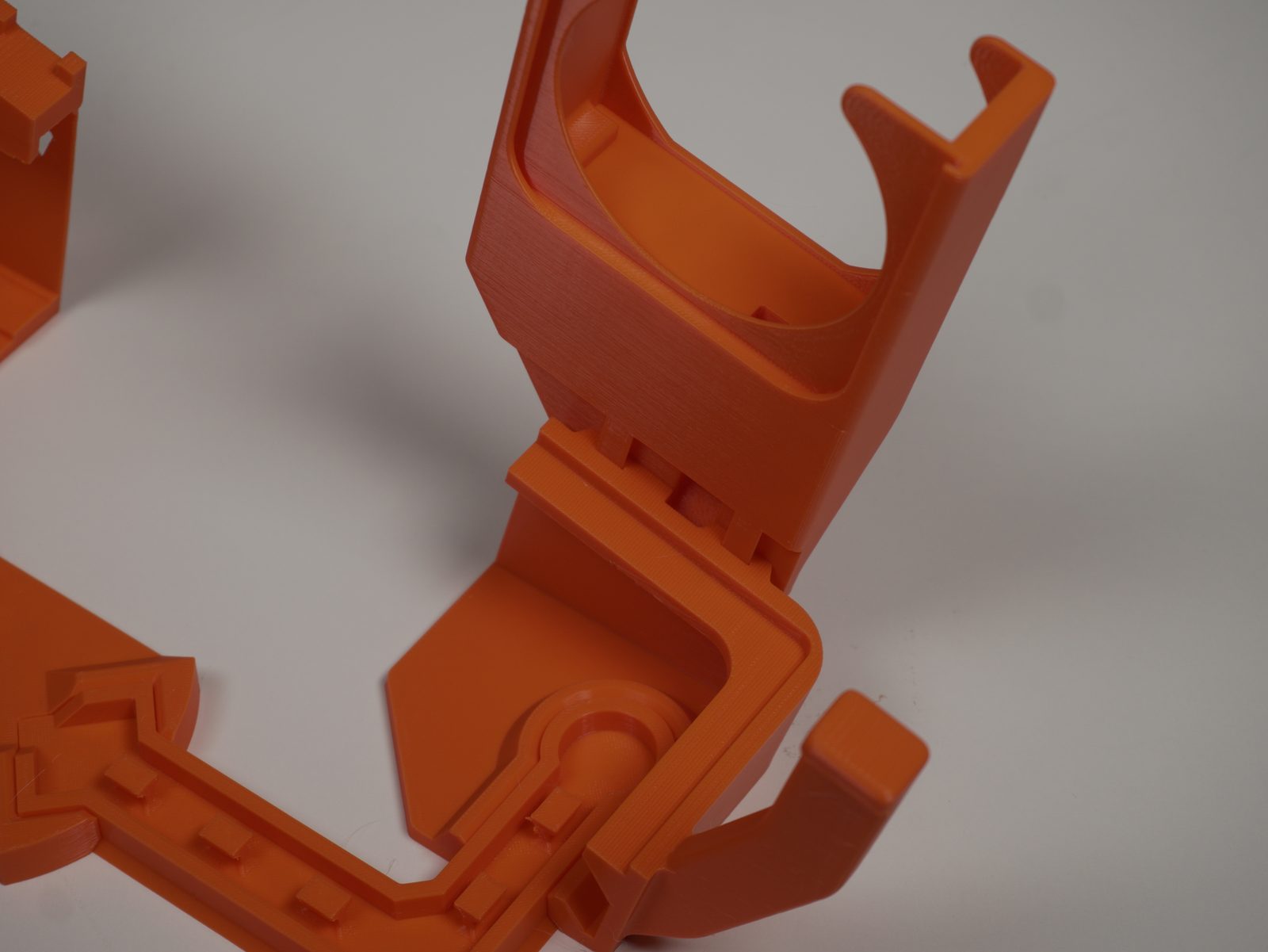 Assembled printed parts, detail view