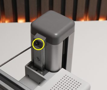 Grey lid in place, side screw to remove highlighted