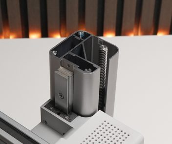 Grey lid removed, mounting cavity exposed