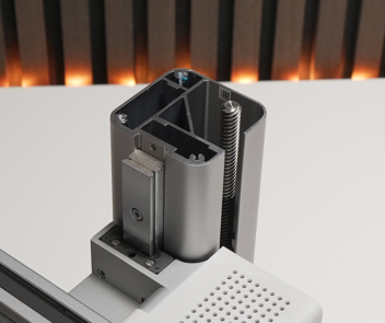 Grey lid removed, mounting cavity exposed