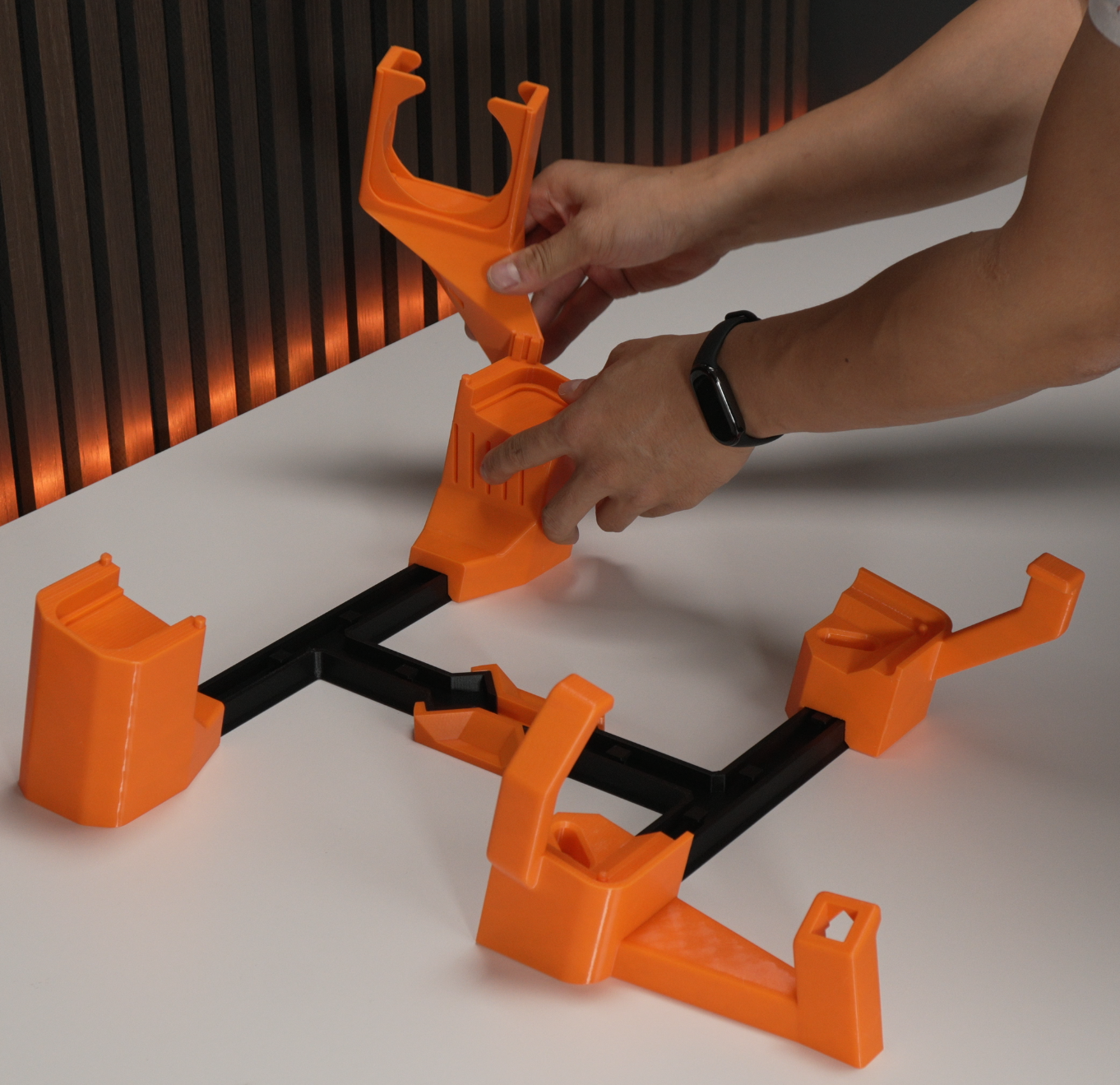 Printed parts laid out