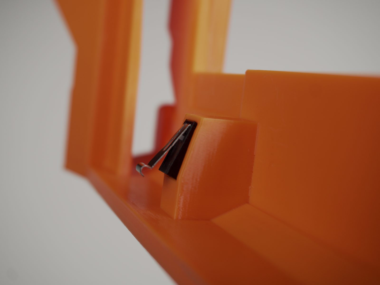 Limit switch seated into its recess in the bender rail