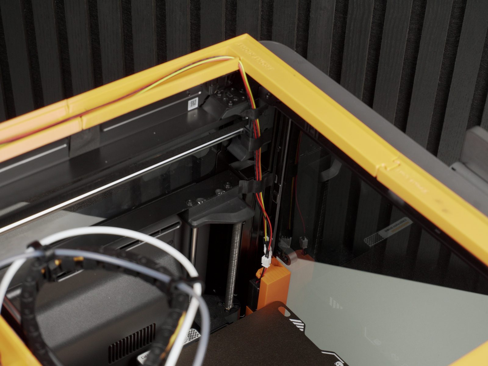 Wire harness adjusted and secured with tape