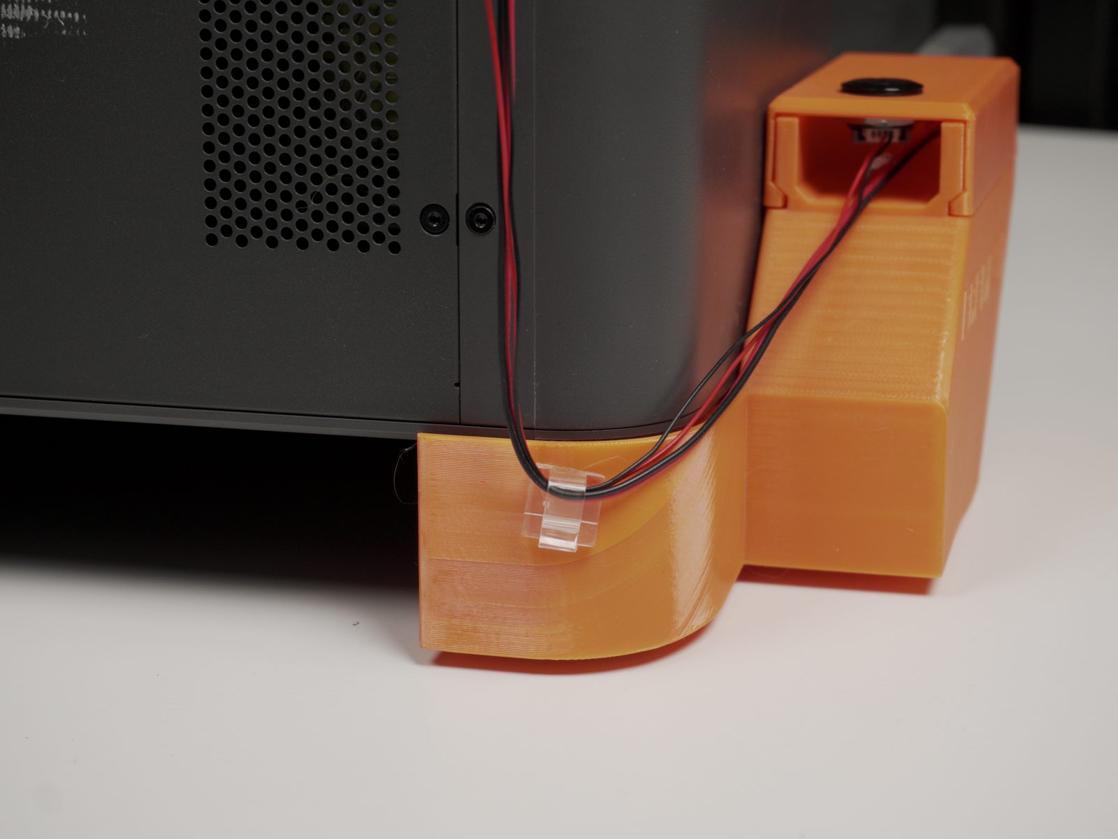 Cables tidied and routed cleanly near the door-opener housing