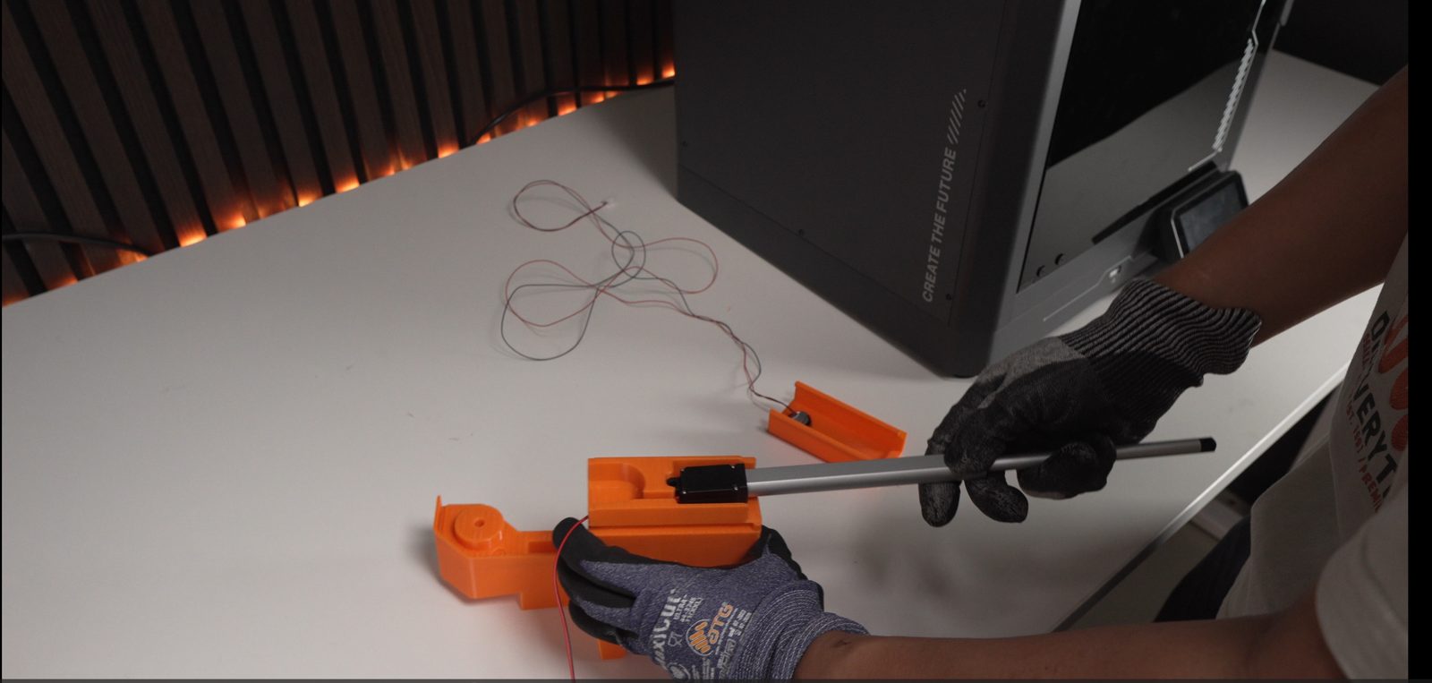 Actuator slid into the bottom part until fully seated