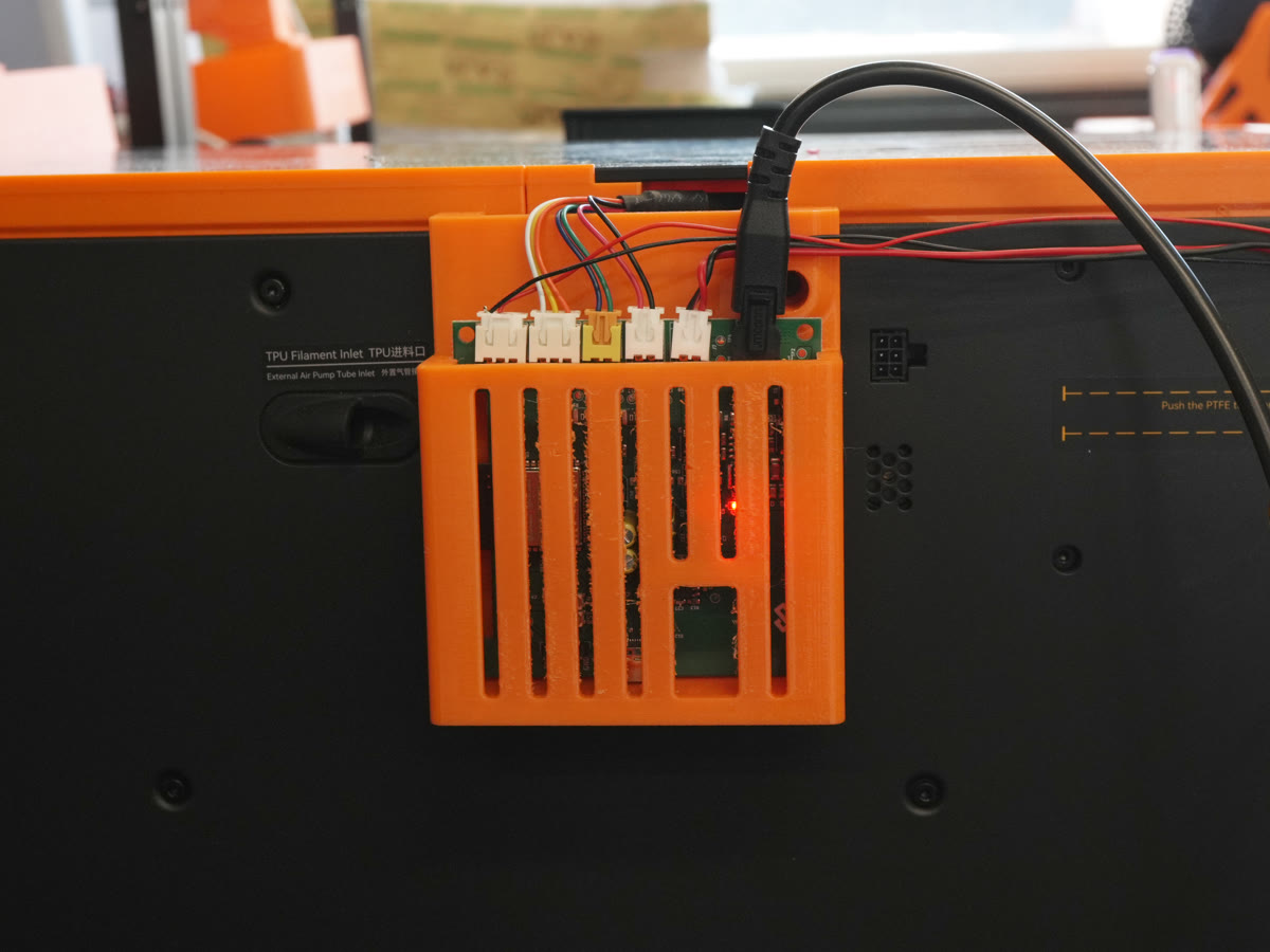 PCB fully installed inside the PCB holder with all cables connected, H2S
