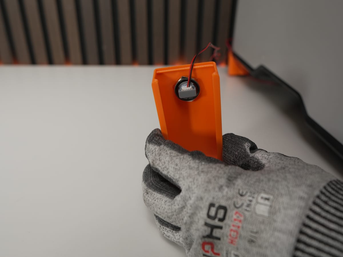 Wires attached to the button terminals