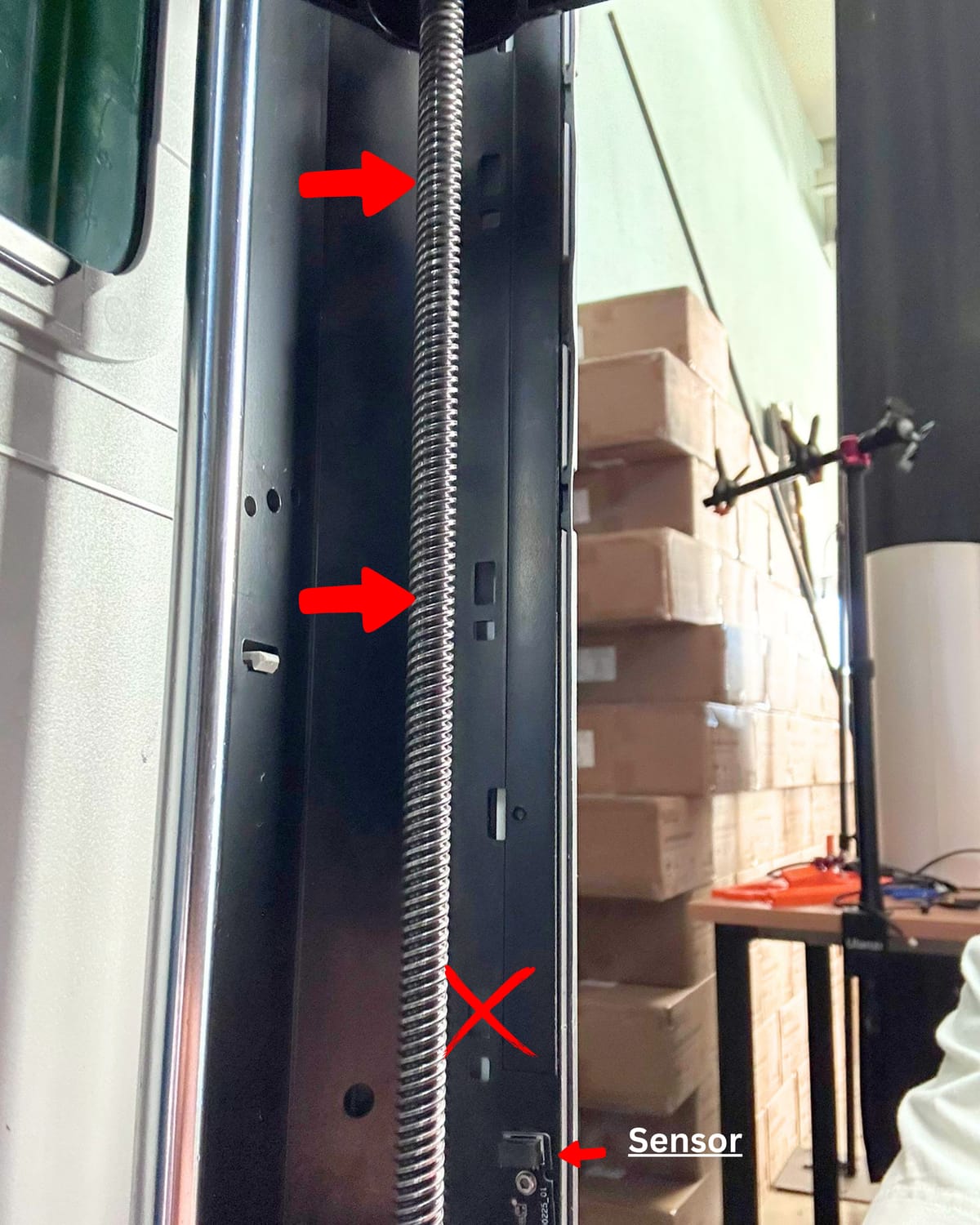Bender positioned at the side of the print room