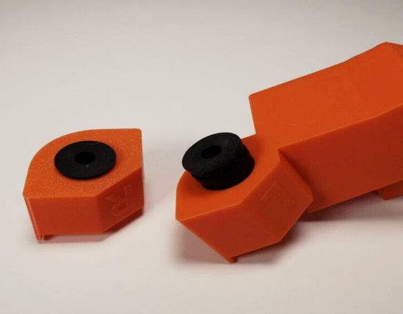 Damper pressed into tilted foot