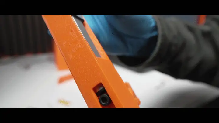 Attaching the bender shoe with an M4 bolt and nut