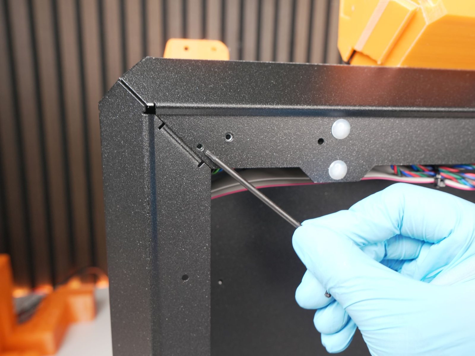 Rubber feet removed and attached to the printed parts