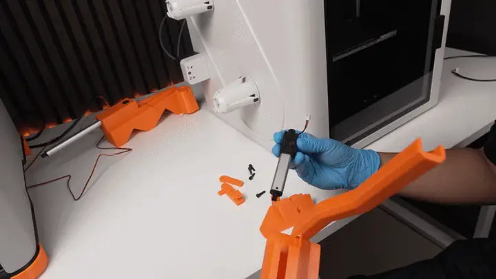 Sliding the actuator into the bender bracket