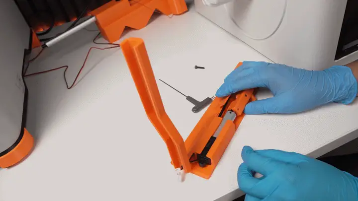 Limit-switch cable routed through the channel, continued