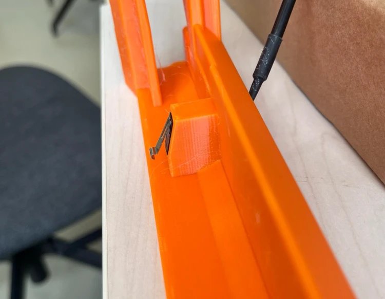 Limit switch seated flush in the FarmLoop printed holder